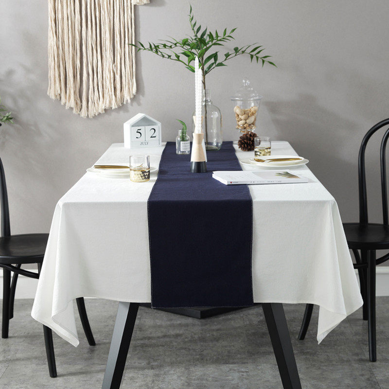 European and American Wind Concise Cotton Hemp Table Cloth White Ins Wind Pure Color Tablecu Nordic West Restaurant Get-together Event Table Cloth