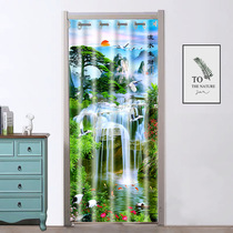 Punch-free curtain partition curtain blocking wind fabric bedroom home toilet fitting room kitchen toilet curtain