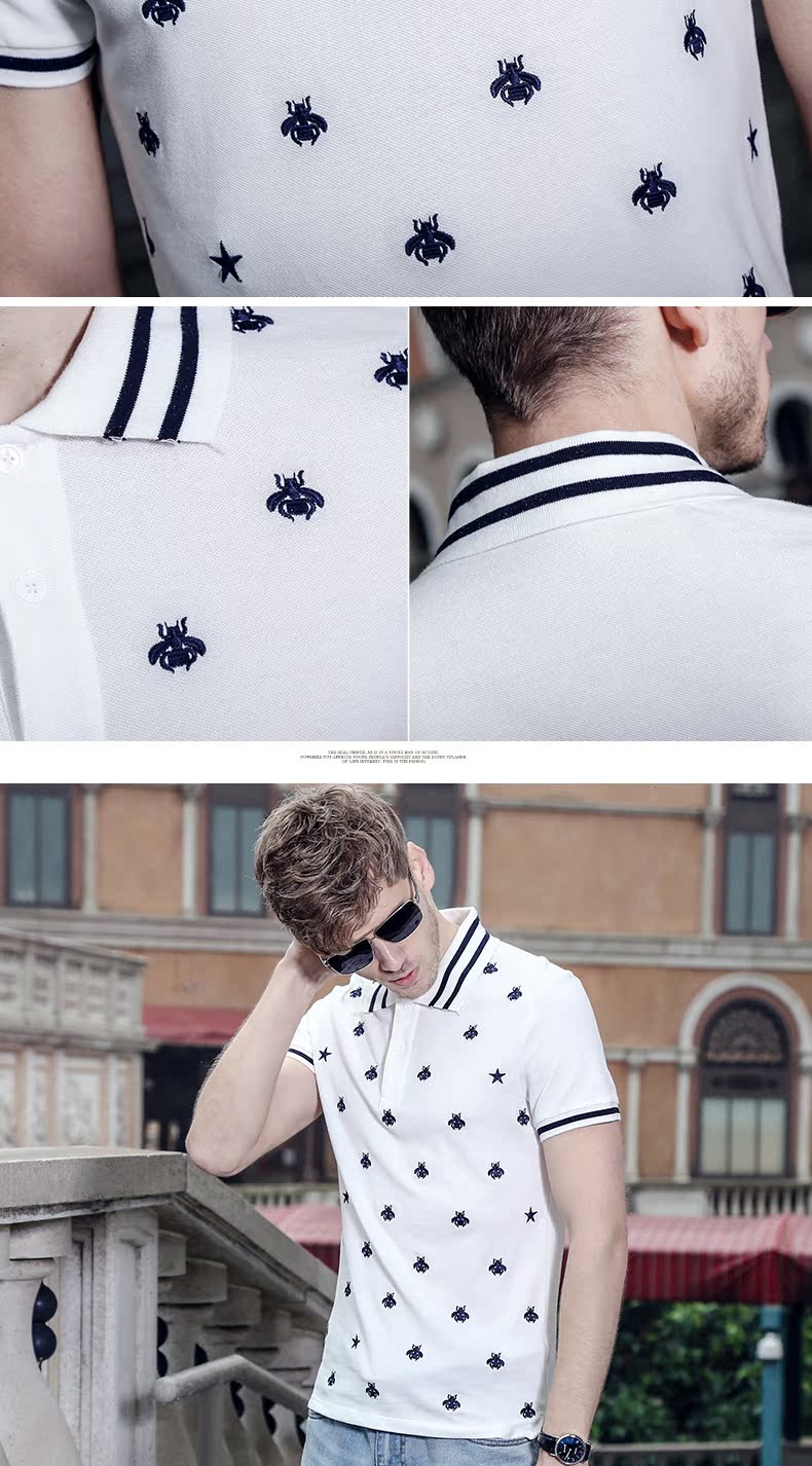 Nơi để biến mùa hè 2017 cho nam mới Áo sơ mi polo phổ biến cho nam thêu áo sơ mi mỏng nhẹ thường xuyên áo thun nam có cổ lacoste