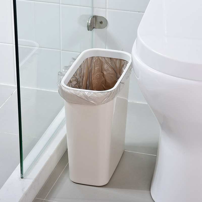 Bathroom Crevice Trash Can for Home Use, Large Capacity, Lidless Rectangular Waste Bin, Small Toilet Paper Basket