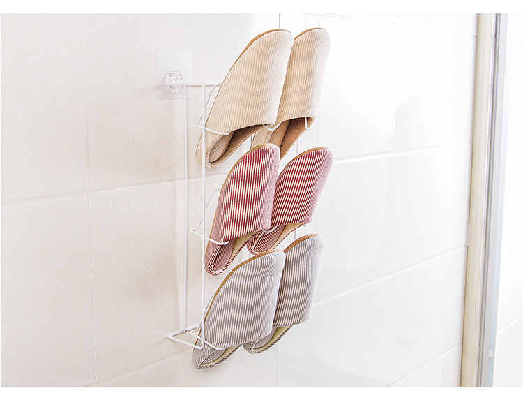 Hộ gia đình dán tường giá giày không gian phòng tắm dép dép sáng tạo treo tường nhỏ giá giày lưu trữ giá giày - Kệ kệ mini