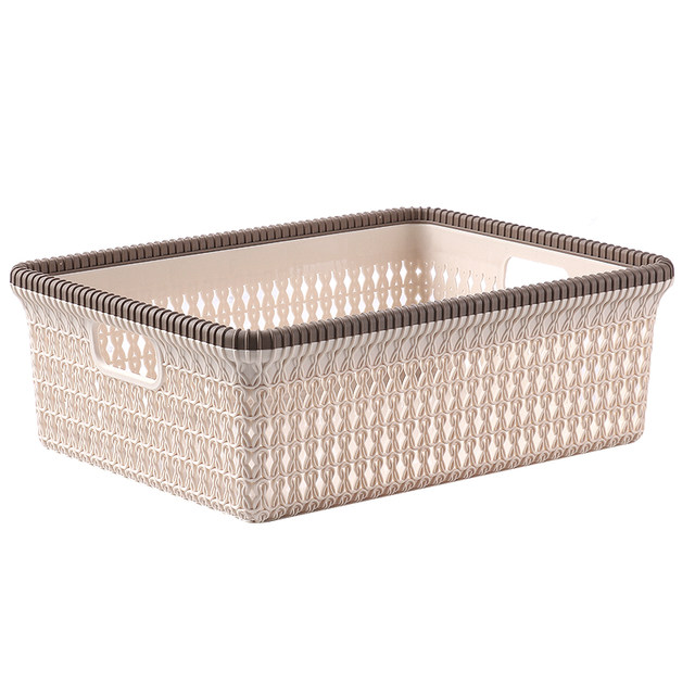 imitation rattan desktop storage basket ຄົວເຮືອນ toy sundry storage box plastic kitchen storage basket ກະຕ່າອາຫານຫວ່າງ