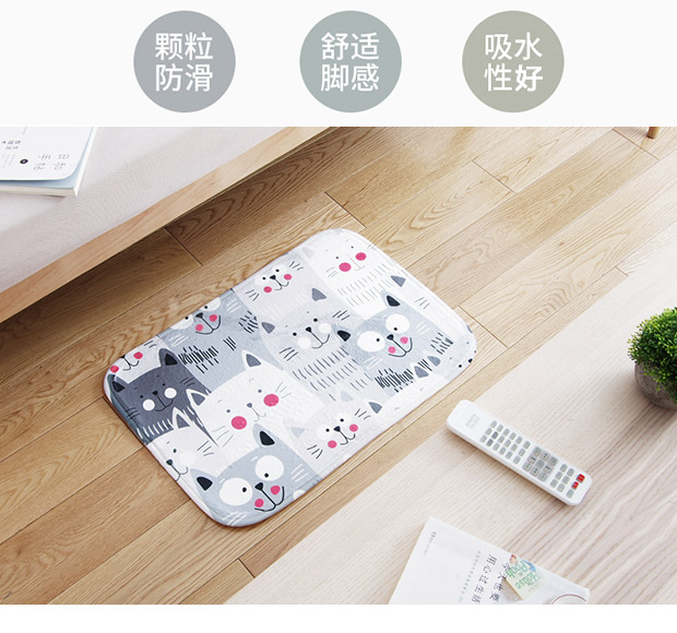 Phòng ngủ in thảm Flannel phòng khách thảm mat cửa mat Phòng tắm phòng tắm mat hấp thụ mat thảm xốp lót sàn 100x100
