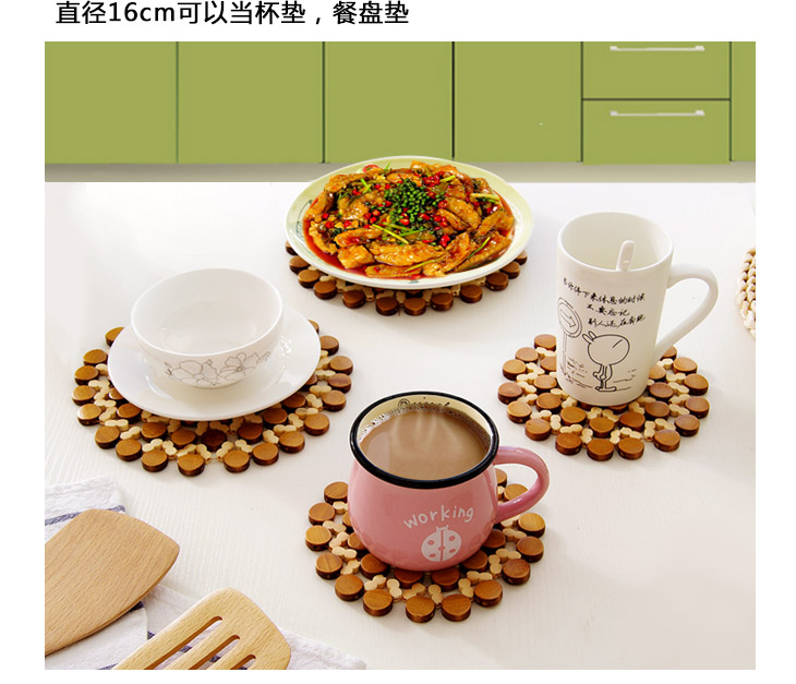 Nhà bếp dao kéo nồi mat chống vảy bát mat pad cách nhiệt placemat mat dày tròn bàn tròn mat - Đồ ăn tối thìa ăn cơm
