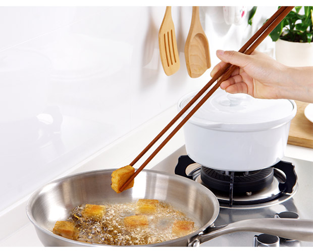 X chống vảy dài đũa bếp bằng gỗ siêu dài mỳ đũa nhà lẩu rán chiên rán cánh gà bộ chén đĩa