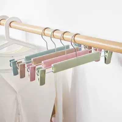 Nordic pants rack windproof drying pants storage shelf with clip hanger Household pants clip pants hang 5 packs