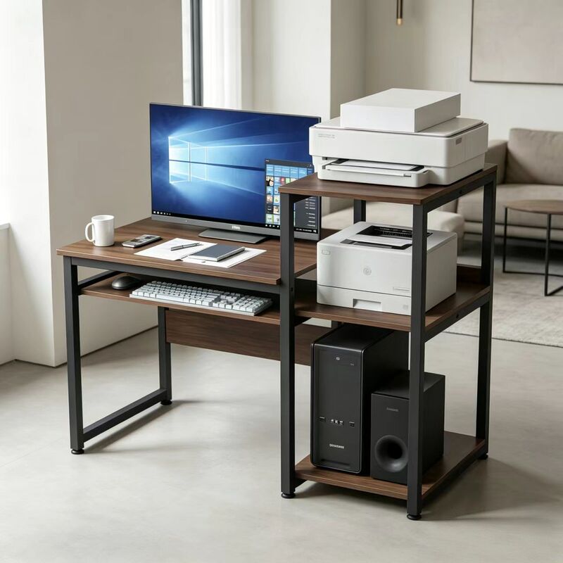 Multi-Layer Simple Computer Desk, Desktop Multi-Function Printer and Host Integrated Desk, Home Bedroom Study Desk Multi-Layer Simple Computer Desk, Desktop Multi-Function Printer and Host Integrated Desk, Home Bedroom Study Desk