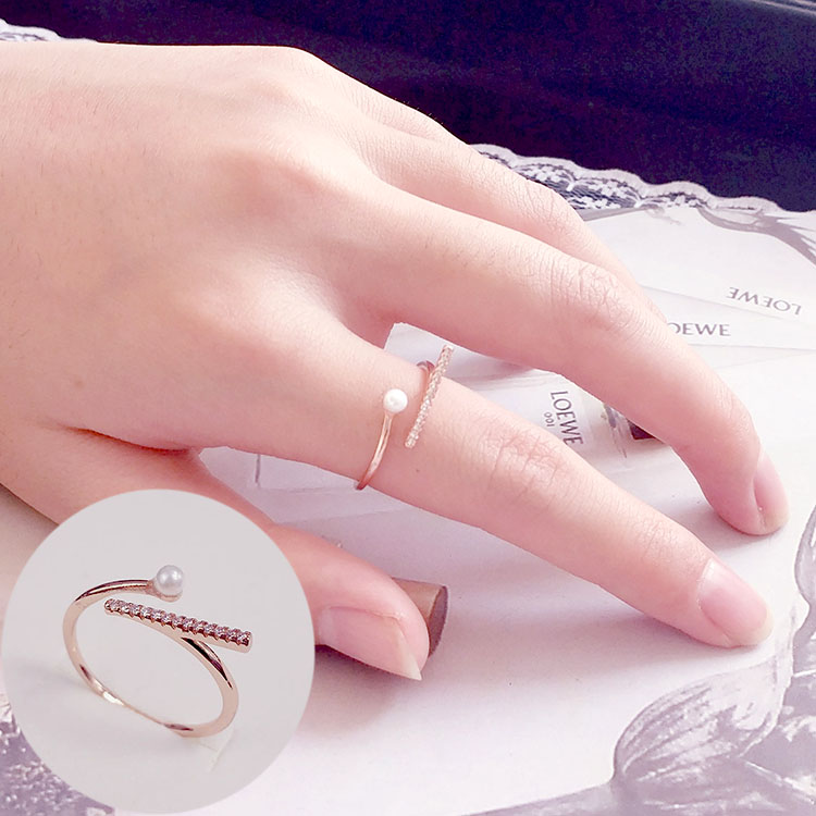 Nhật Bản và Hàn Quốc cá tính ngón tay lạnh ngón trỏ nhỏ ngón tay màu khớp màu mở vòng đuôi nhẫn nữ thủy triều nhẫn sinh viên trang sức nhẫn cưới pnj