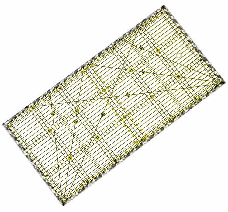 Multi-functional patchwork ruler hand parquet special ruler fit wheel knife use cutting ruler slit for dimensioning ruler bicolor