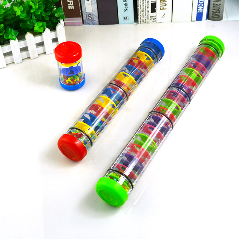 Orff instrument Rain sound instrumental Kindergarten teaching aids Rainbow stick Simulation of rain sound cylinder sand leaking loud cylinder children's toys