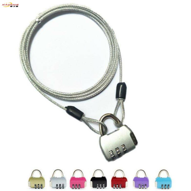 Mini lock thin wire rope suitcase rope lock backpack lock combination lock strap lock small padlock small lock bag chain lock