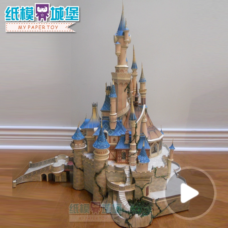 Công chúa ngủ lâu đài Snow White Sleeping Beauty Castle Anime ngoại vi Mô hình giấy ba chiều Tự làm Mô hình thủ công - Mô hình giấy