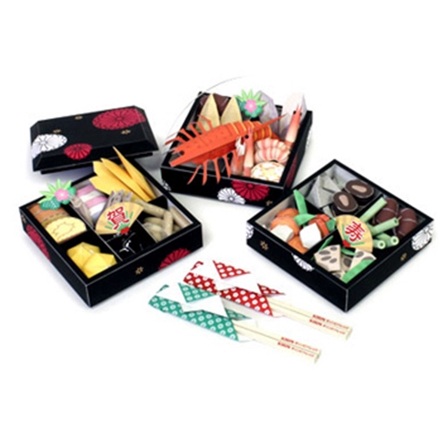 Hơn 35 nhân dân tệ Nhật Bản loạt bento mô hình thực phẩm mô hình giấy thủ công Đồ chơi tự làm 3 chiếc - Mô hình giấy
