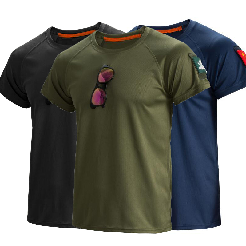 Tactical short-sleeved male special forces T-shirt male loose plus-size summer quick-dry army fan training T-shirt short-sleeved physical suit