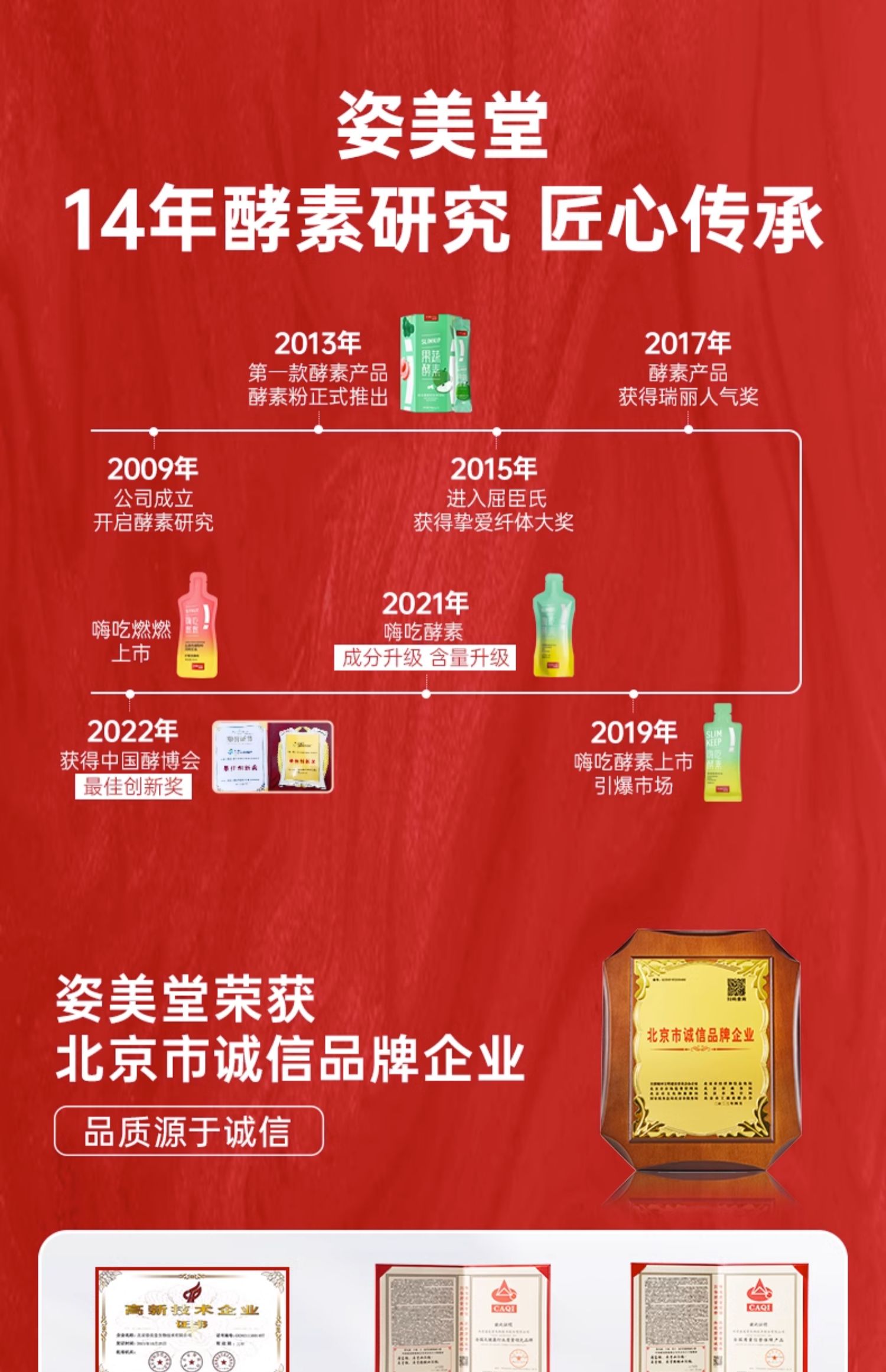 【中国直邮】姿美堂 嗨吃酵素  果蔬酵素果味饮品  调理肠胃 排油 排宿便   白桃茉莉口味  李若彤 曾黎   张歆艺  沈梦辰等明星同款 45ml*7袋