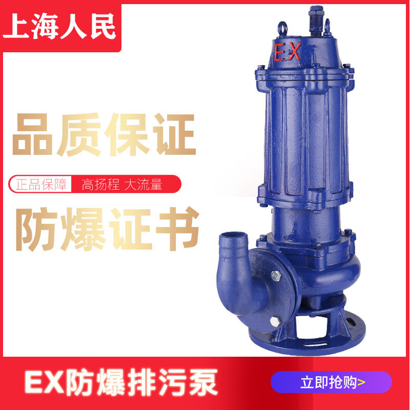 Shanghai people BQW explosion-proof submersible sewage pump ex standard submersible sewage 220v three-phase gas station chemical drainage mine