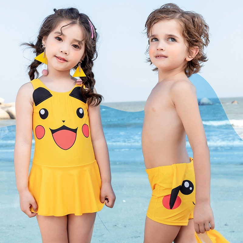 Áo tắm trẻ em cô gái Pokémon cậu bé Pikachu hoạt hình dễ thương váy một mảnh quần đùi áo tắm - Bộ đồ bơi của Kid