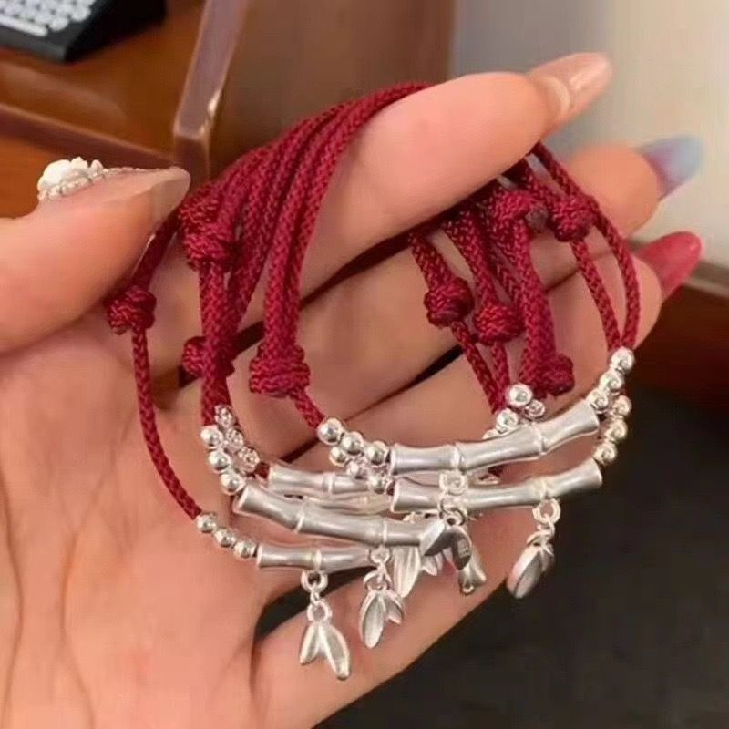 Xiaohongshu's Same Style Bamboo Knot Bracelet, High Aesthetic Value Woven Red String Bracelet, Gift for Best Friend, Exam Graduation