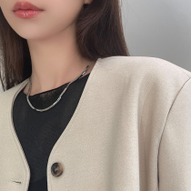 INNOSENSE niche design block stitching necklace Joker simple small choker do not fade silver neck chain