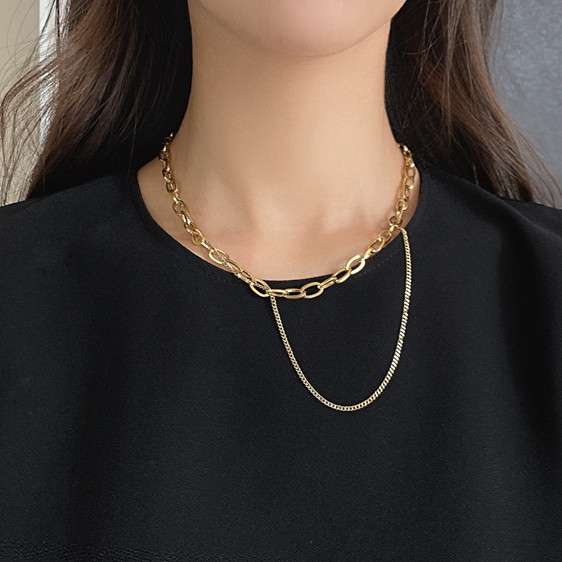 innosense thickness chain winding necklace female niche design sense old vintage style 2021 new trend