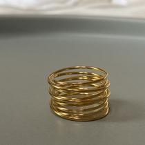 INNOSENSE metal spring ring advanced sense niche design cold style fashion personality gilded ring tide