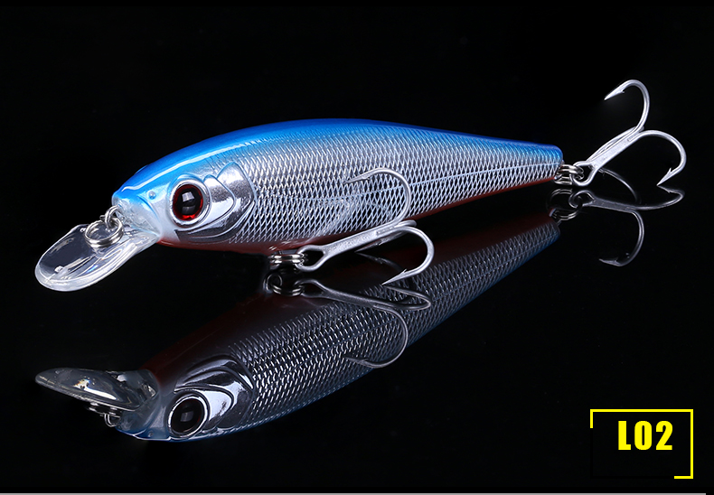 Sinking Minnow Fishing Lures Hard Plastic Baits Bass Trout Fresh Water Fishing Lure