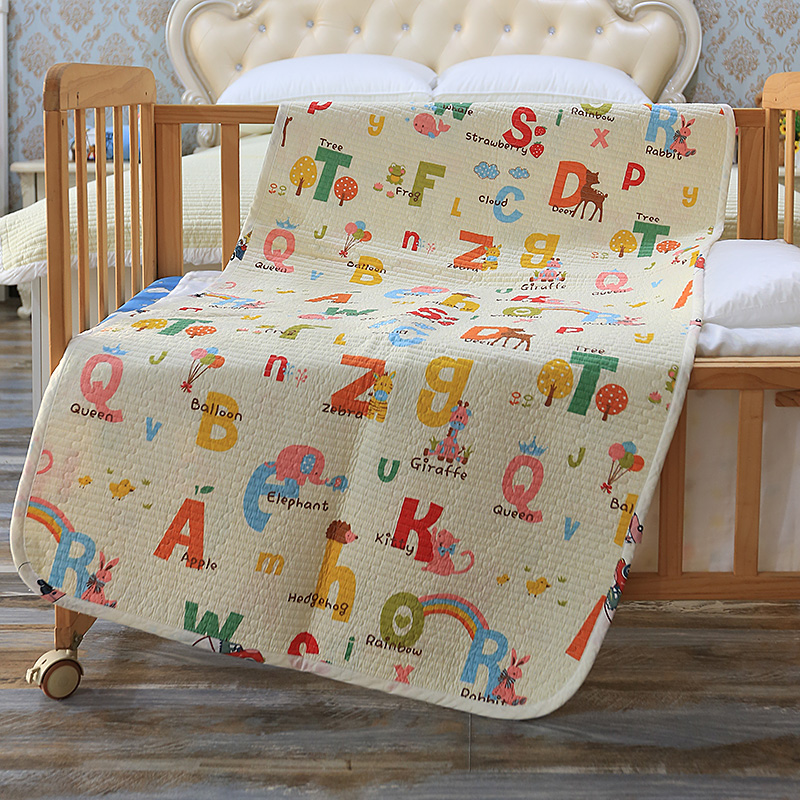 Korea high quality bed cover cotton twill print wash quilted cartoon mattress washed secret pad children's sheets