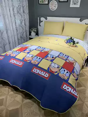 South Korea's foreign trade cotton sheets, pillowcase, twill printing, quilted secret passage mat, cotton bed cover, three-piece set