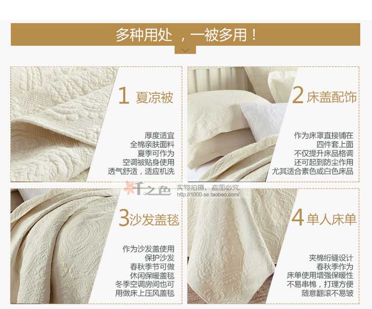 Quilting màu rắn retro cao cấp được bao phủ bởi bông giặt trải giường ba bộ điều hòa không khí đôi là [màu sợi] ga giường màu xám
