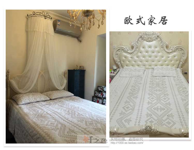 Xuất khẩu Châu Âu-phong cách cotton retro Mỹ rắn màu trắng quilting là ba mảnh bộ đồ giường mùa hè mát trải giường