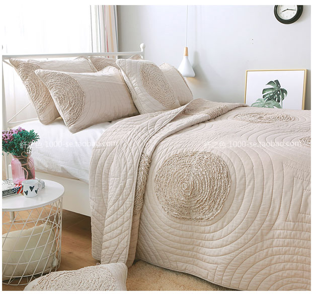 Sợi màu sắc sắc tố tinh khiết chăn bông trải giường ba mảnh cotton 1,8 m quilting tấm quilting là điều hòa không khí ga phủ giường everon