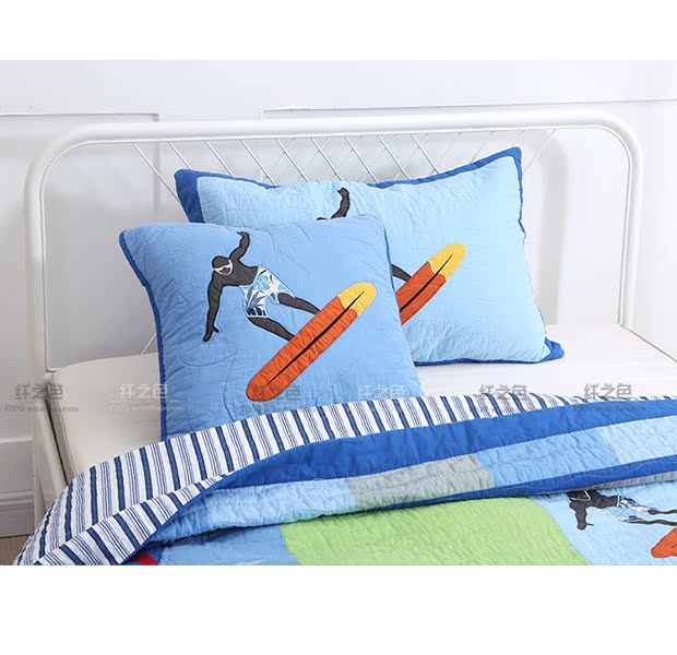 Cotton appliqué quilted trẻ em bé trai trải giường mềm quilt 1,2 m quilted tấm trải giường hai bộ thảm trải giường mùa hè