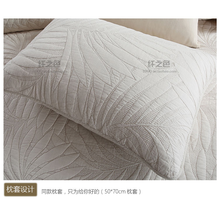 Mỹ màu rắn quilted bởi trải giường ba miếng 1.8 mét tấm bìa là đa chức năng bởi bông màu be thêu quilt