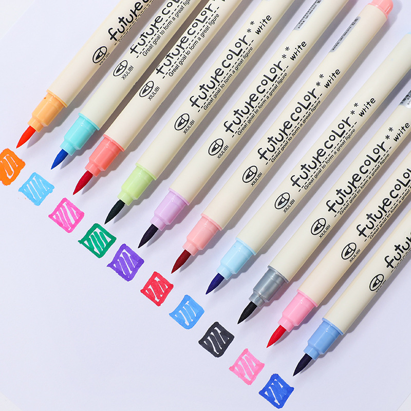 10 sets of colorful soft heads with soft pen soft pen hand account cards letters and letters practicing words Calligraphy Calligraphy and Calligraphy Flowers Body English greeting card Painted Pen Hand-painted paintbrush Comics Dip Paint Watercolor Pen Transcrimne