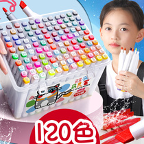 Click Bear 48 Color Oily Mark Pen Color Double Head Student Suit 24 Color 60 Color 36 Color 80 Color 120 Color 120 Color Pen Kindergarten Watercolor Full Range Of Fine Arts Students Exclusive