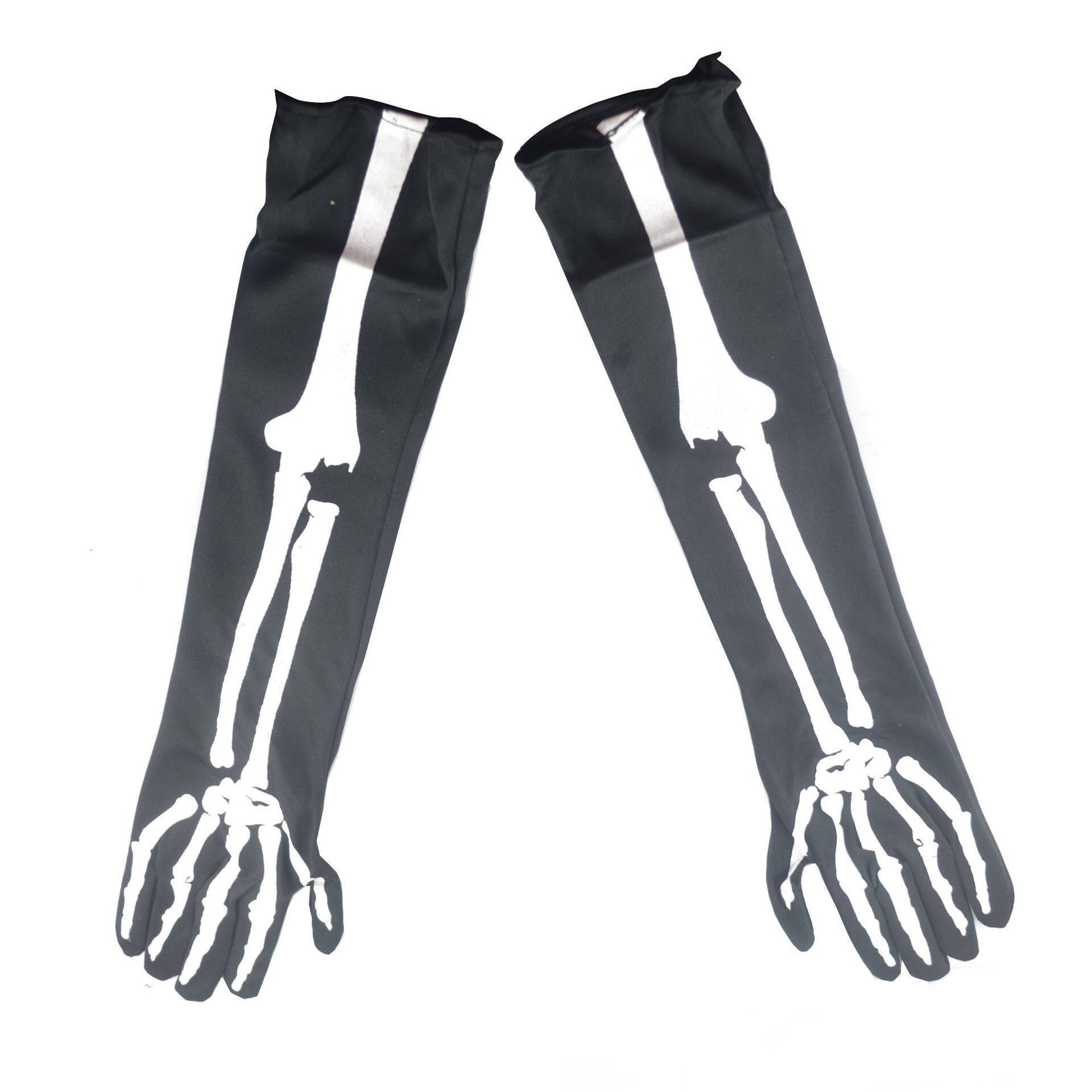 Skull Gloves Halloween Horror Skull Skull Skull Skull Black Gloves Glows