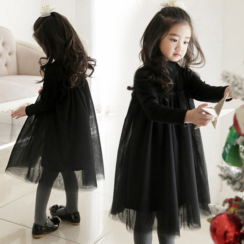 Girls' dresses 2021 autumn and winter new style plus velvet children's fluffy skirts in the big children's clothing Western style princess dress