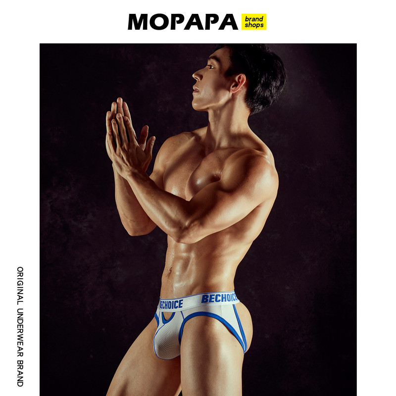 Mopapa Underwear Piye Series Original Men's Double Thong Low Waist U-Convex Mesh Sexy Thong Underwear