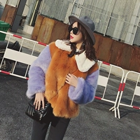 Faux fur new 2018 mùa thu và mùa đông tự chế cáo lông cáo búp bê cỏ áo khoác lông với van lông nữ ao long