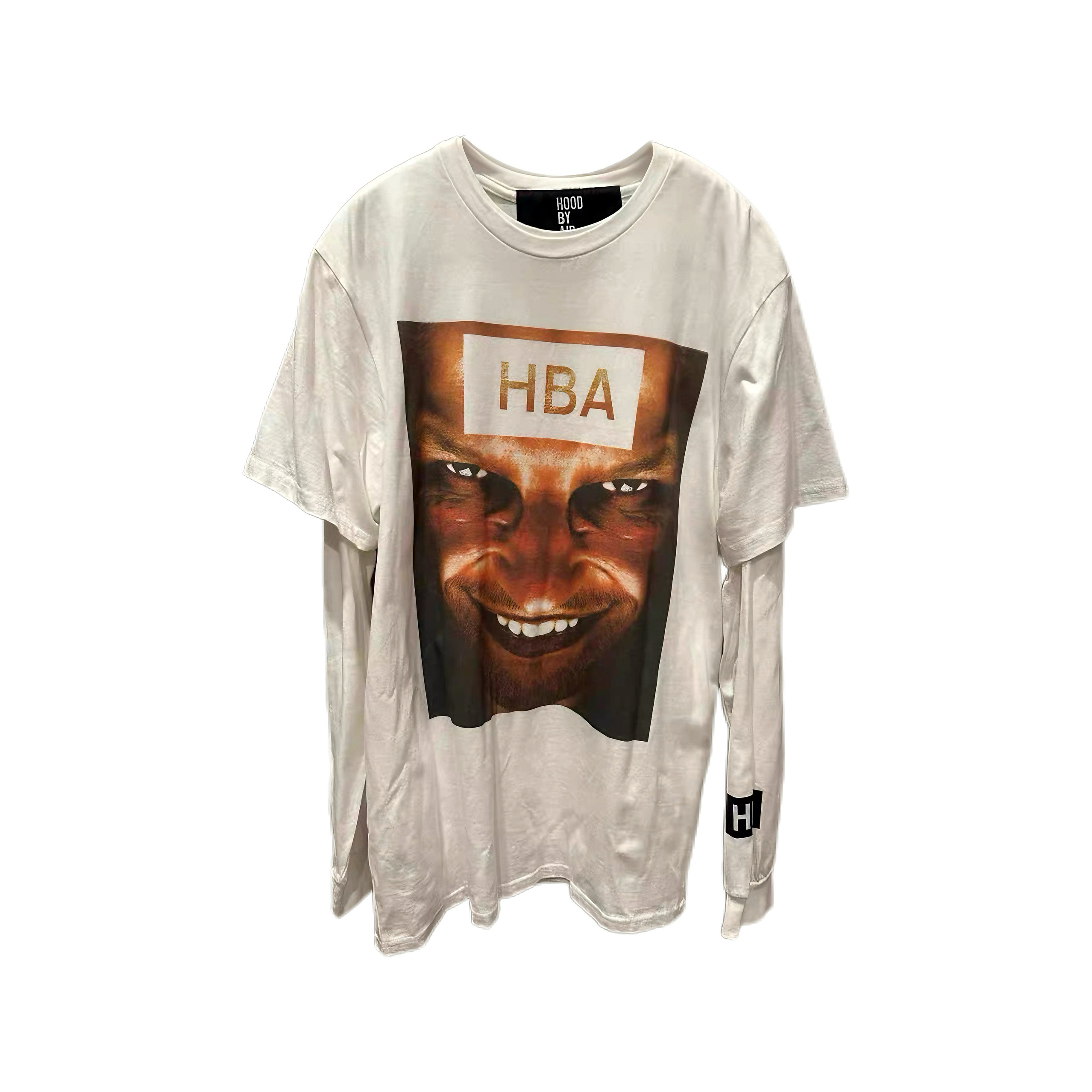 稀有）HBA Hood By Air Aphex Twin 人像印花假两件长袖T恤tee评价- 淘宝网