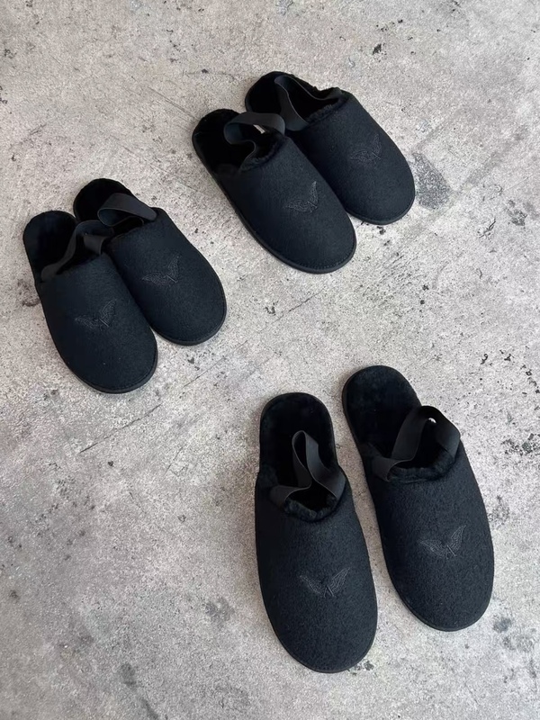 Ad Digenova Hotel Slippers Lamb Wool Black Flying Eagle Hotel Slippers Kanye Same Style