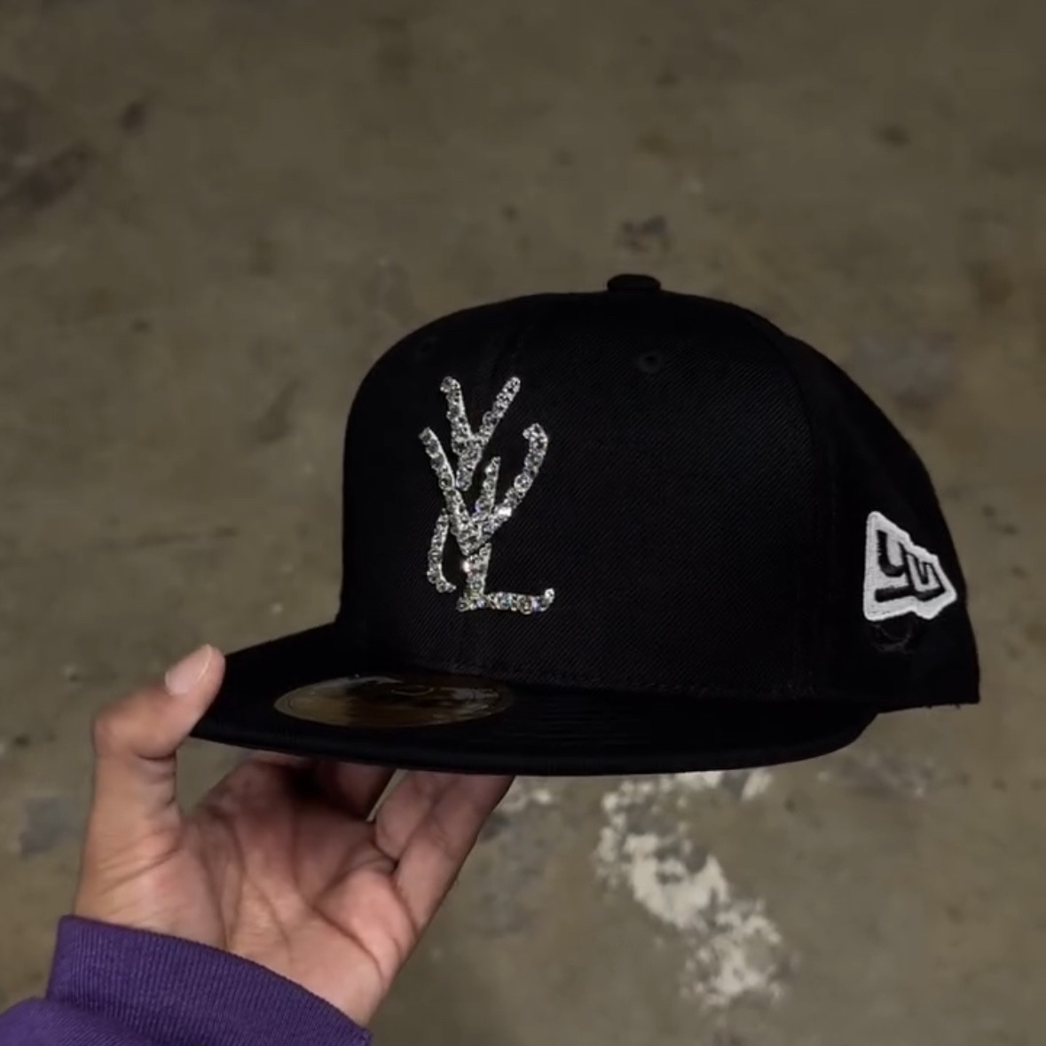 Opium Playboi Carti Yvl Crystal Hat Black Rhinestone Hip-Hop Flat