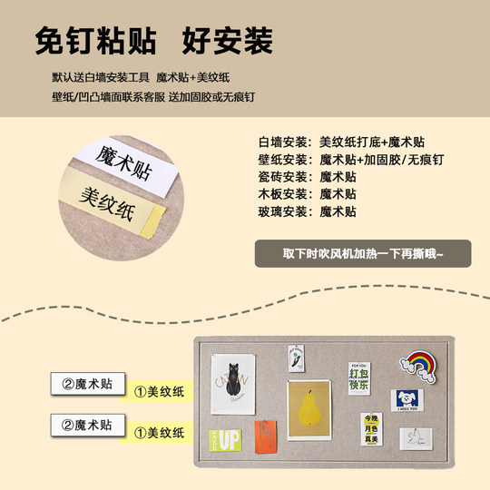 Felt Map Photo Wall Travel Memories Check-In Creative ins Decorative Board Background Wall Stickers No-Drill Cork Board