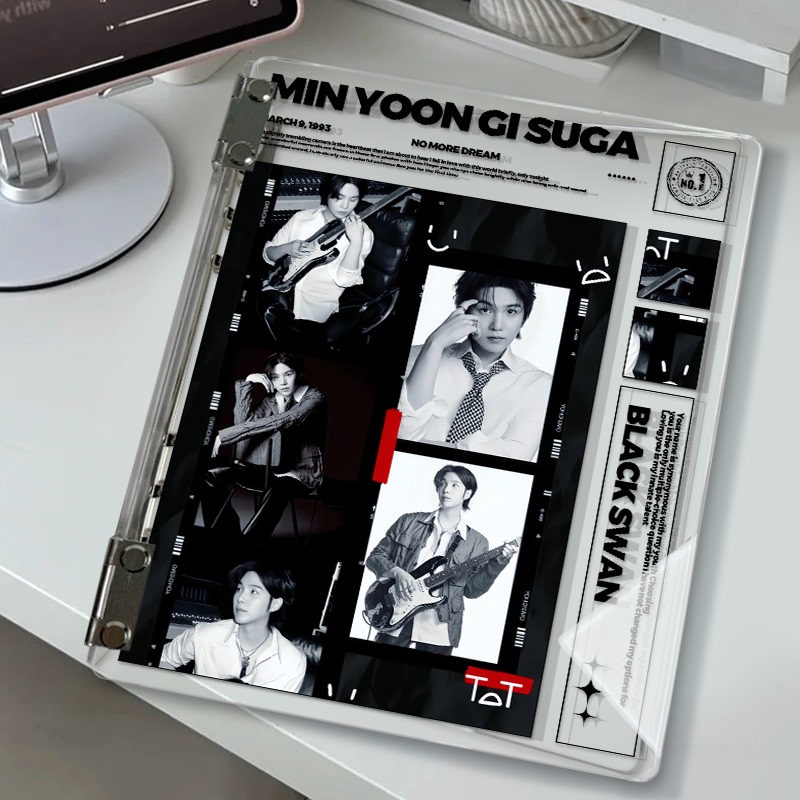Bts Min Yoong's Transparent Card Album Korean Entertainment Idol Acrylic Four-Grid Small Card Storage Student Desktop Decoration for Girls Bts Min Yoong's Transparent Card Album Korean Entertainment Idol Acrylic Four-Grid Small Card Storage Student Desktop Decoration for Girls