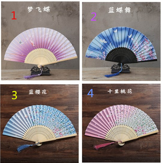 Japanese kimono with fan Japanese antique cherry blossom folding fan
