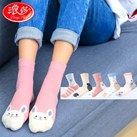 Langsha vớ nữ ống cotton phiên bản Hàn Quốc của gió đại học mùa hè dễ thương phần mỏng vớ cotton Nhật vớ - Vớ hàng tuần tất