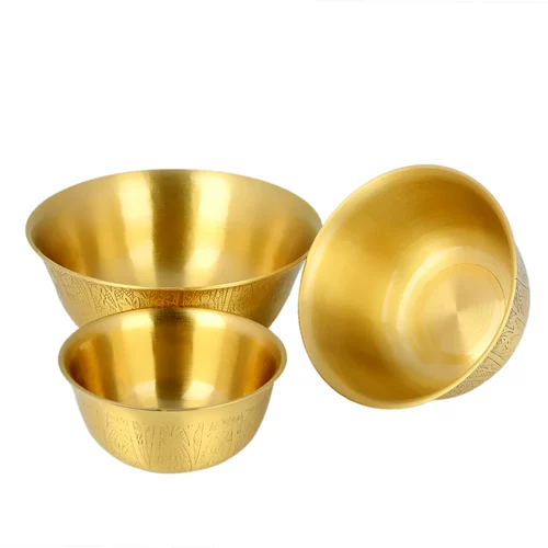 Медная чаша орнамент размер чаша медная чаша Домохозяйство Золотая рисовая чаша дома