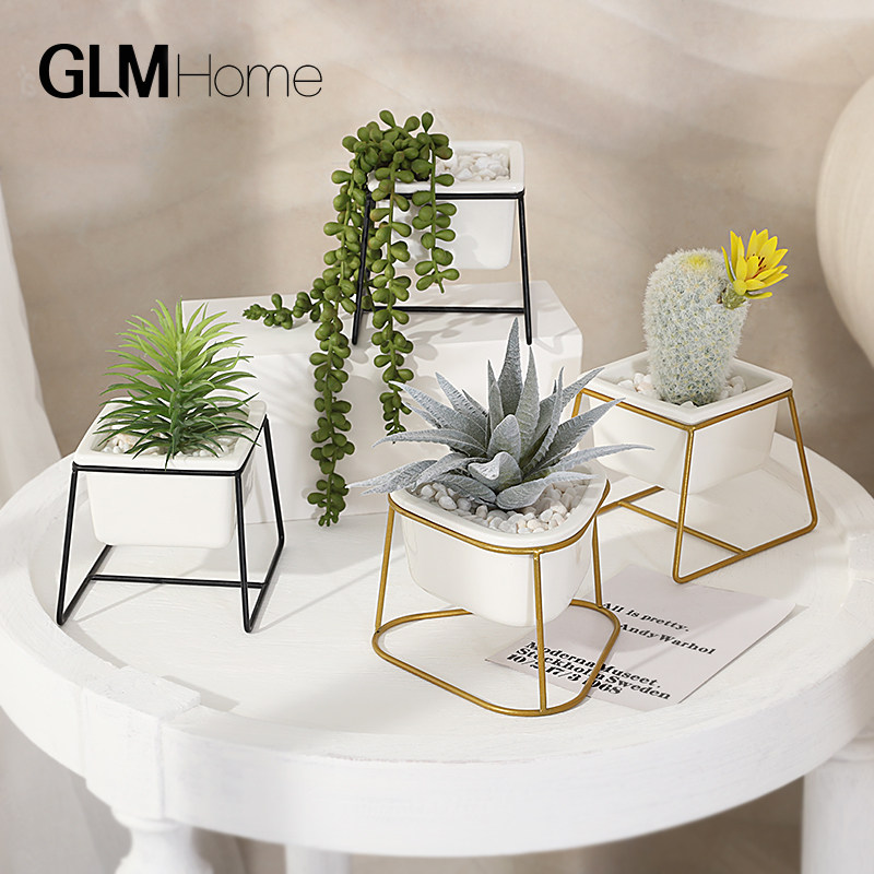 Nordic emulated plant Multi-meat cactus Small potted flowers Flowers Pendulum pieces Living room Interior Green Planted Bonsai Decorations-Taobao