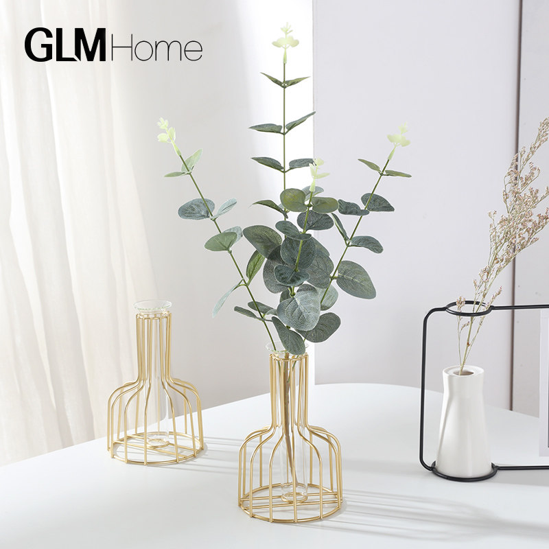 ins wind Nordic test tube transparent glass vase swing piece creative living room dry flower flower arrangement floral tabletop adornment-Taobao