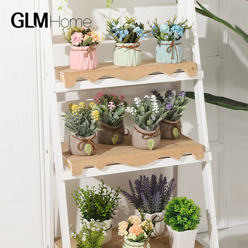 Nordic Emulation Plant Small Potted Plant Swing Piece Fake Flower Simulation Flower Living Room Decoration Indoor Office Desktop Fake Green Plant-Taobao